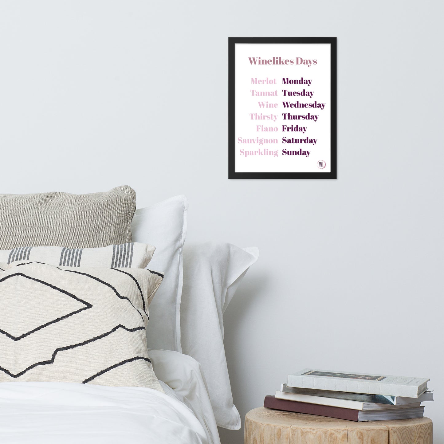 WineLikes WeekDays Enhanced Framed Poster