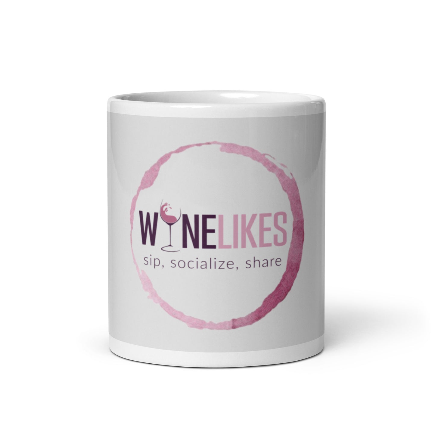 WineLikes Logo White Glossy Mug