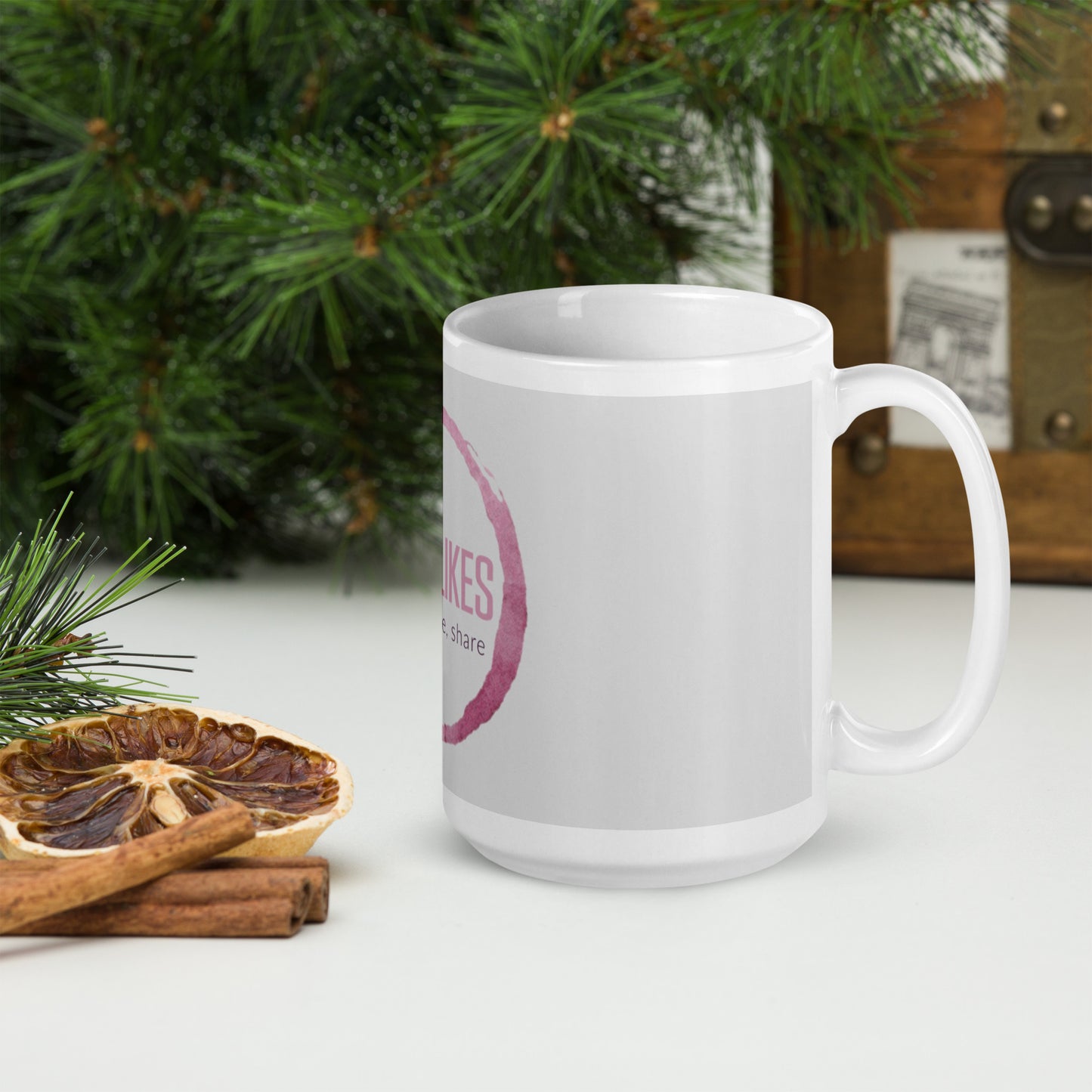 WineLikes Logo White Glossy Mug