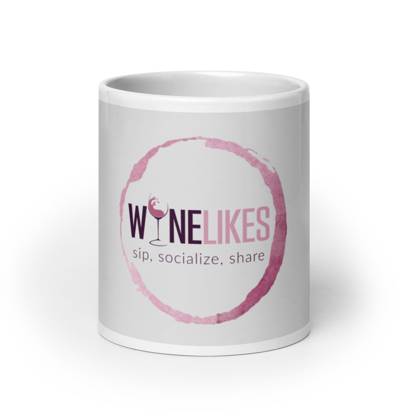 WineLikes Logo White Glossy Mug