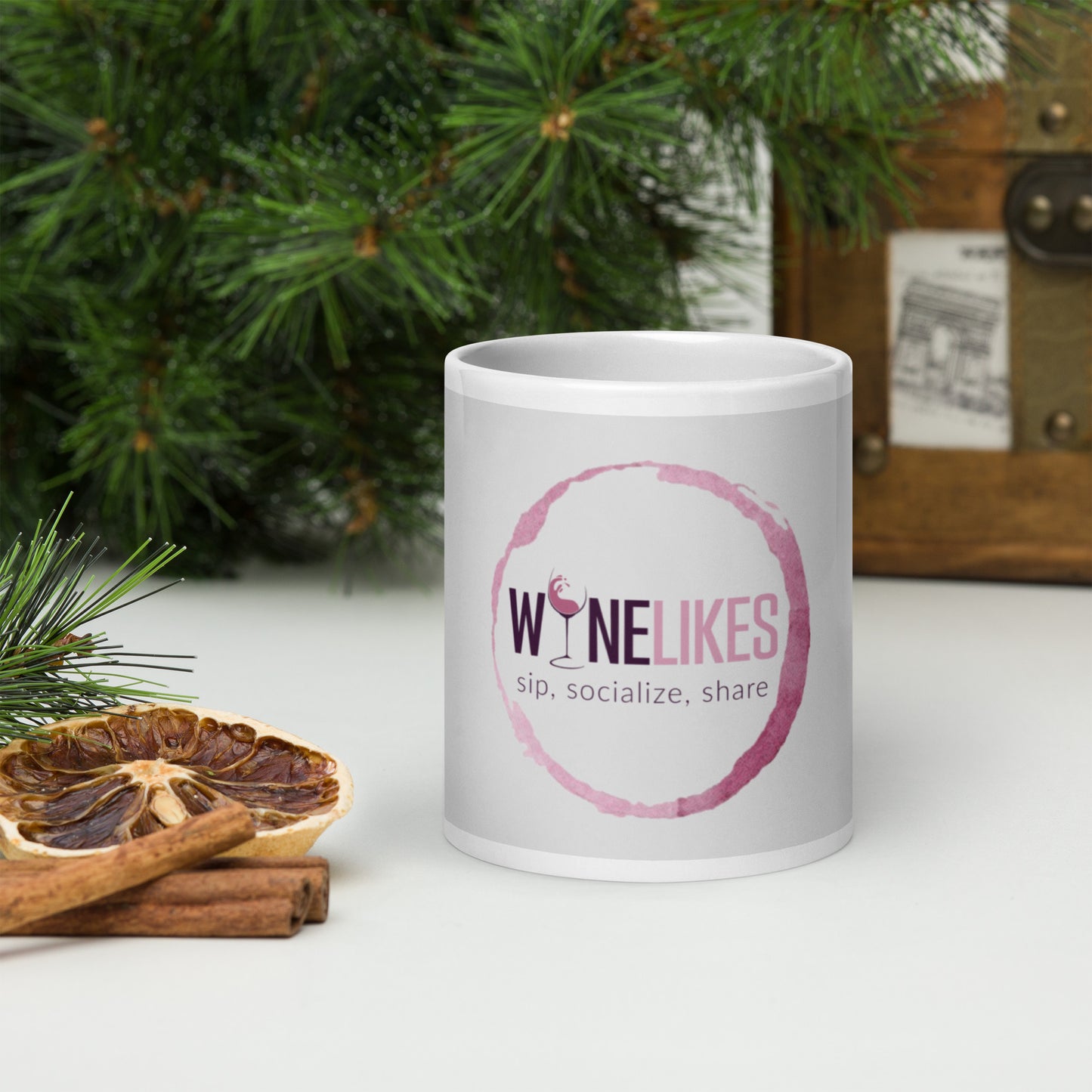 WineLikes Logo White Glossy Mug